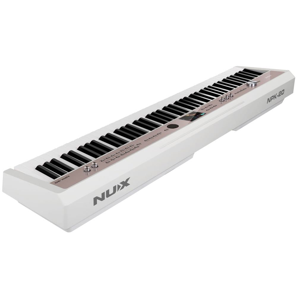 NUX NPK-20 Professional 88-Key Digital Grand Piano – White – FREE Piano Mate App