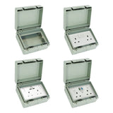 Outdoor Garden 2 Gang 13A IP65-Rated Weatherproof Enclosure Box with Padlock
