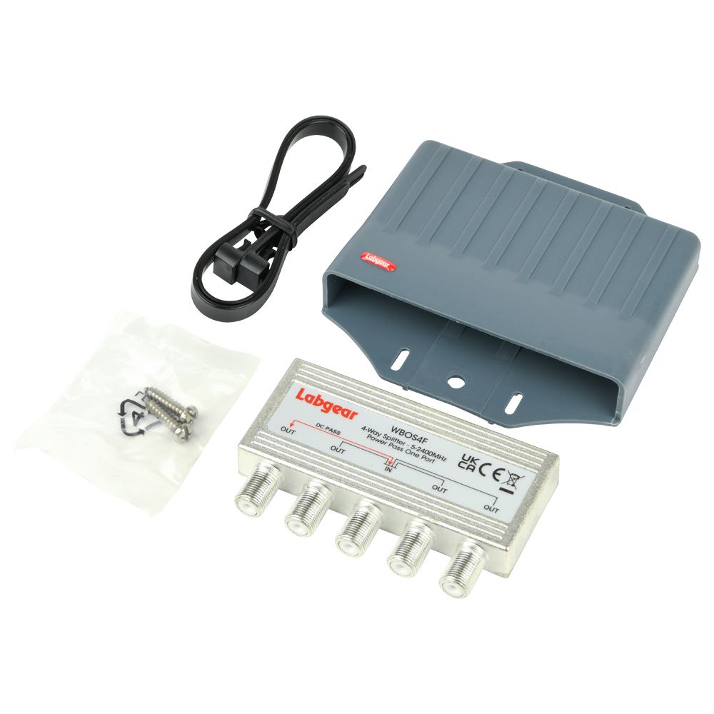 4-Way Outdoor Weatherproof F-Type Coaxial Splitter