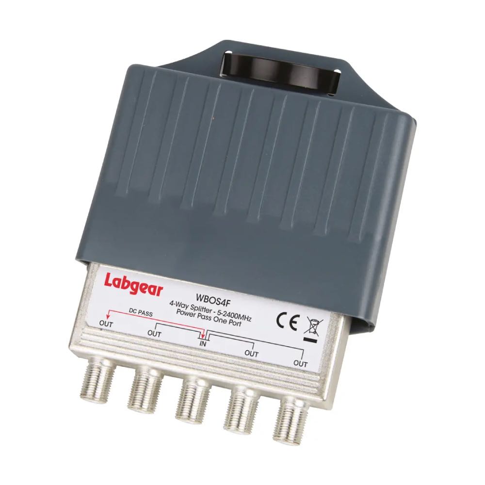 4-Way Outdoor Weatherproof F-Type Coaxial Splitter