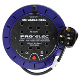 PRO ELEC | 5m 4 Socket Mains Extension Cassette Reel