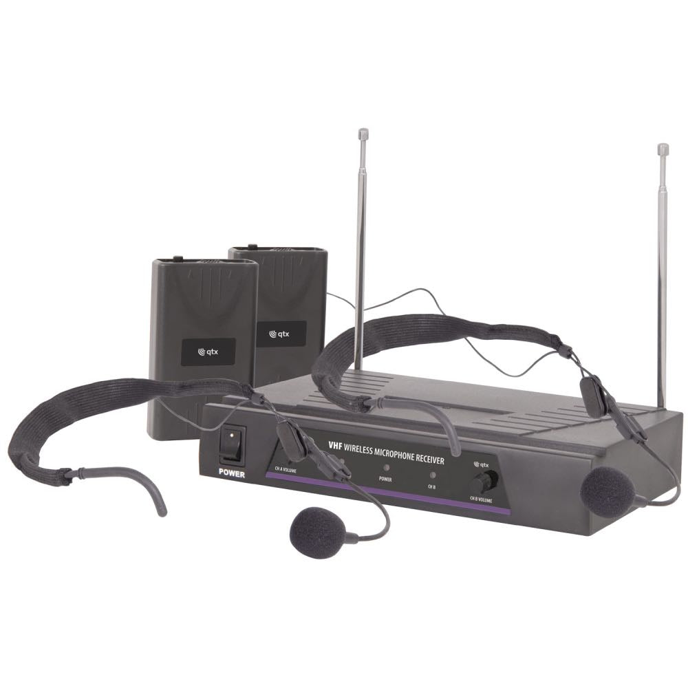 QTX Dual VHF Wireless Neckband Microphone System