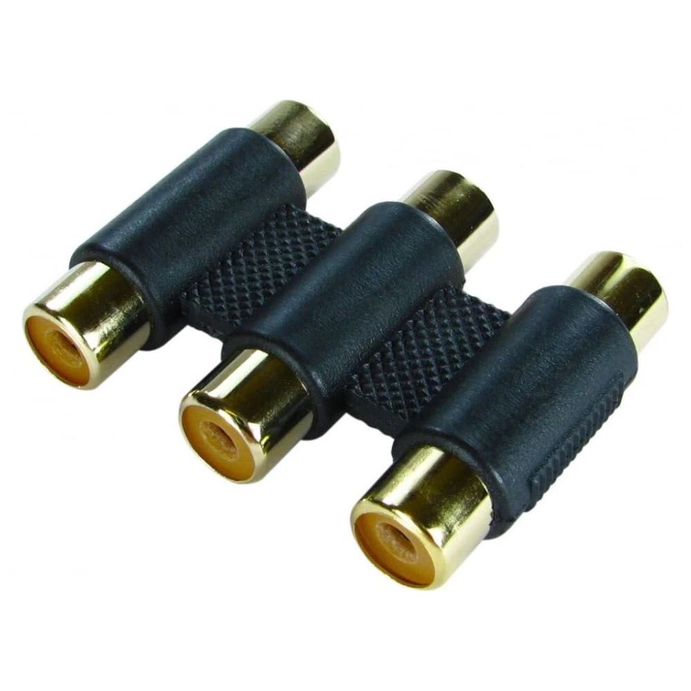 RCA Phono Coupler Adaptor – 2-Way & 3-Way Gold-Plated Joiner