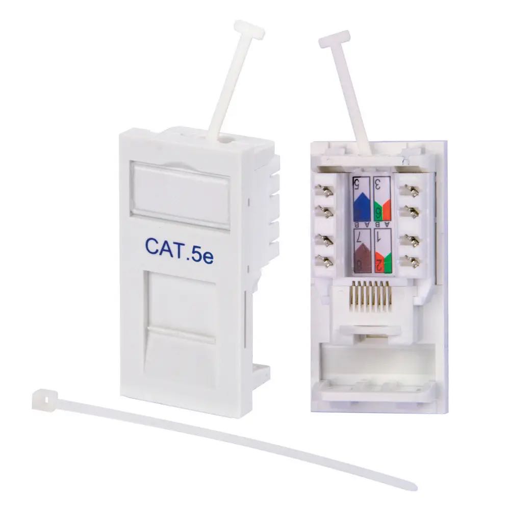 RJ45 Ethernet Network Module for Modular AV Wall Plates (Cat5e / Cat6 Compatible)