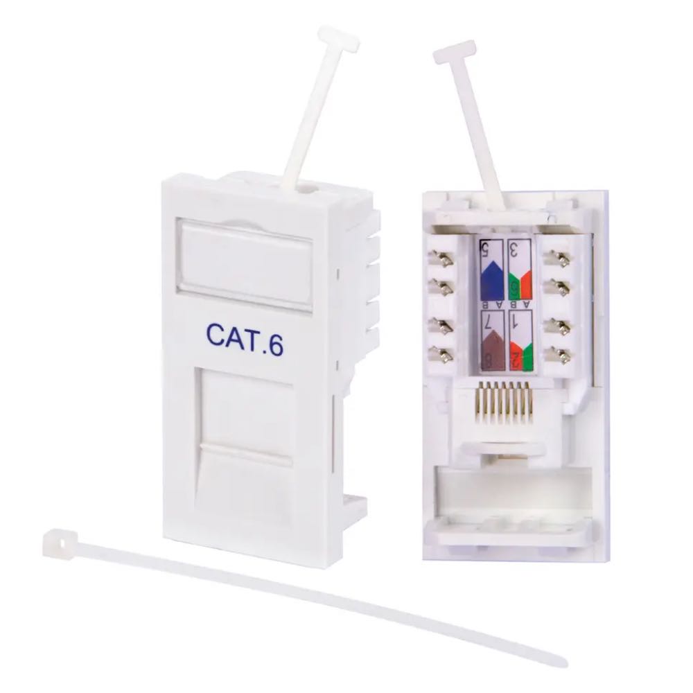 RJ45 Ethernet Network Module for Modular AV Wall Plates (Cat5e / Cat6 Compatible)