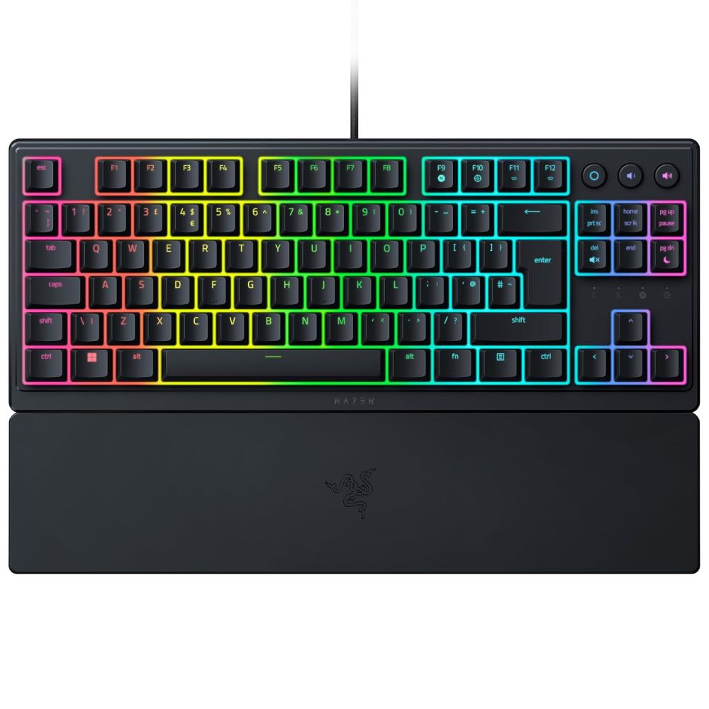 Razer Ornata V3 TKL RGB USB Gaming Keyboard with Wrist Support (Low-Profile UK Layout)