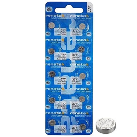 Renata 377 Watch Battery 1.55V Silver Oxide Swiss Made Pack of 10