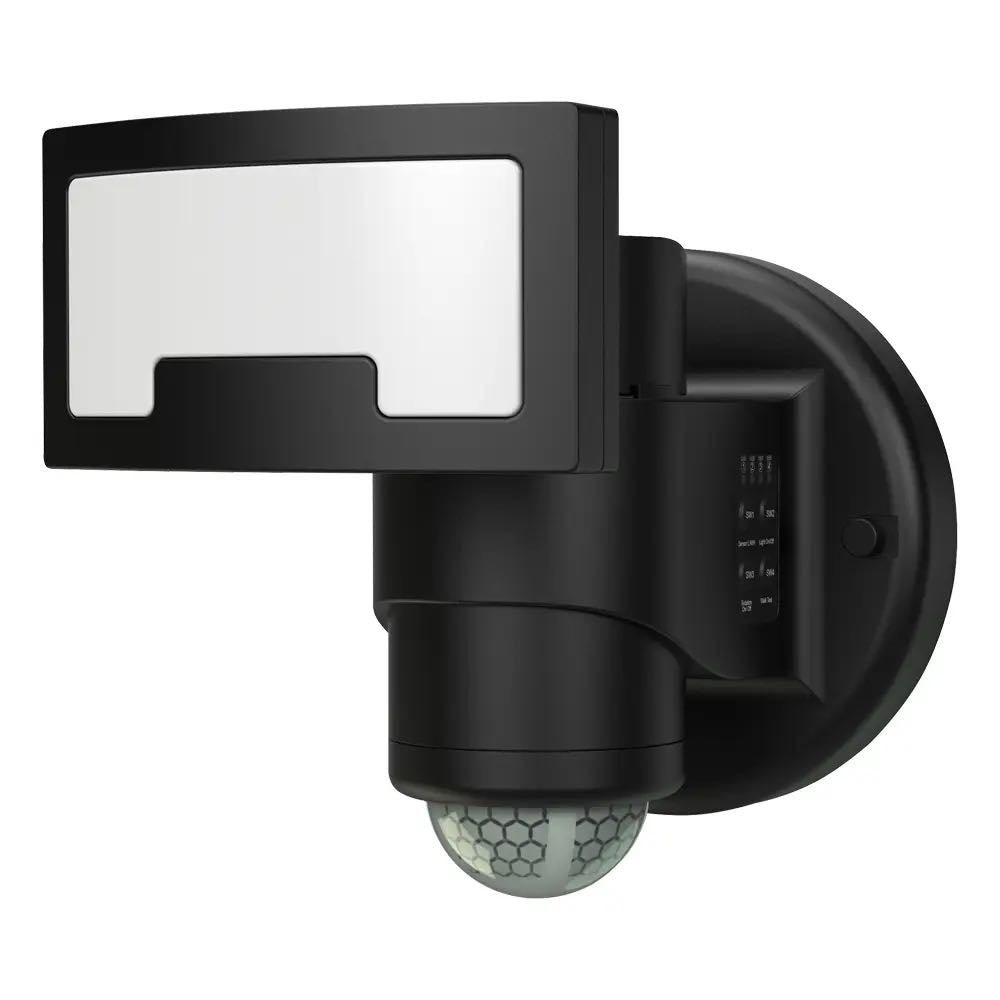 Robotic LED Flood Light with Motion Sensor in White – Auto-Tracking Outdoor PIR Security Light