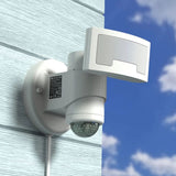 Robotic LED Flood Light with Motion Sensor in White – Auto-Tracking Outdoor PIR Security Light