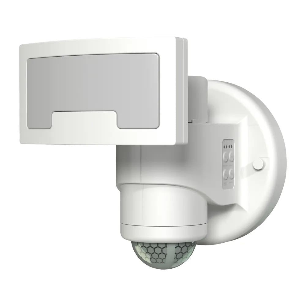 Robotic LED Flood Light with Motion Sensor in White – Auto-Tracking Outdoor PIR Security Light