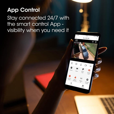 Security Camera with LED Lighting and Remote Access with Free Tuya App for Smart Control and 210 Degree Digital Surveillance