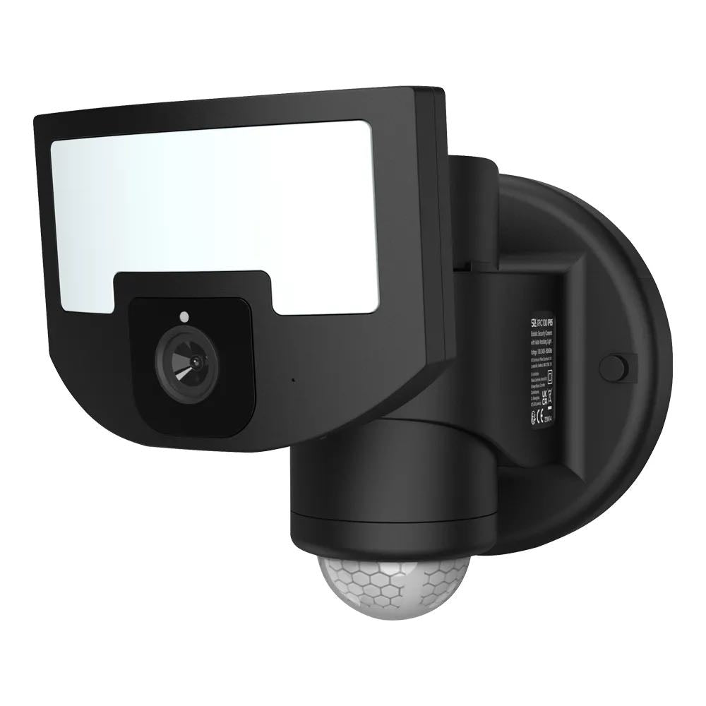 Robotic Security Camera with Auto-Tracking Motion Detection LED Light in Black with Free App Home Security Control