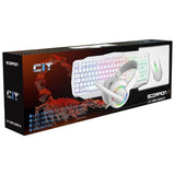 Scorpion CiT 4-in-1 PC Gaming Bundle – Keyboard, Mouse, Headset & Mousemat (White)