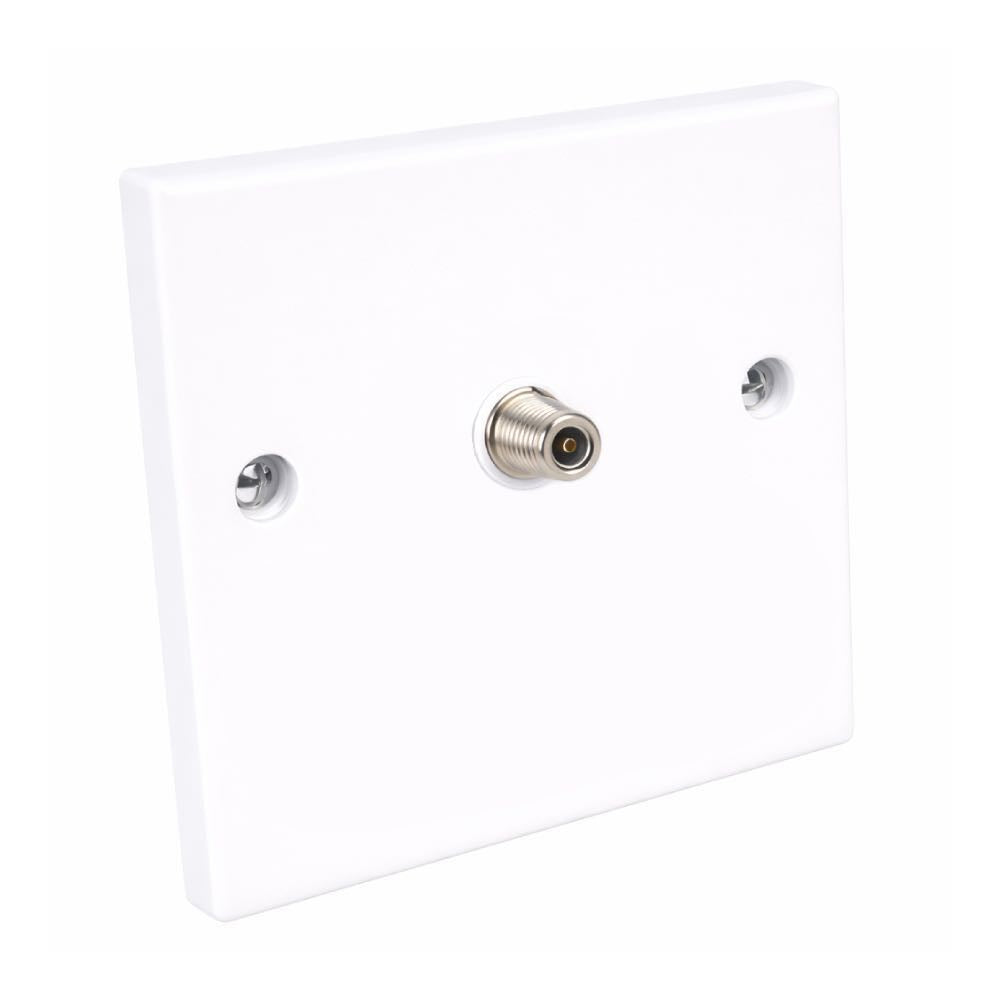 Single F Type Satellite Wall Socket Plate Flush Mount RF Outlet