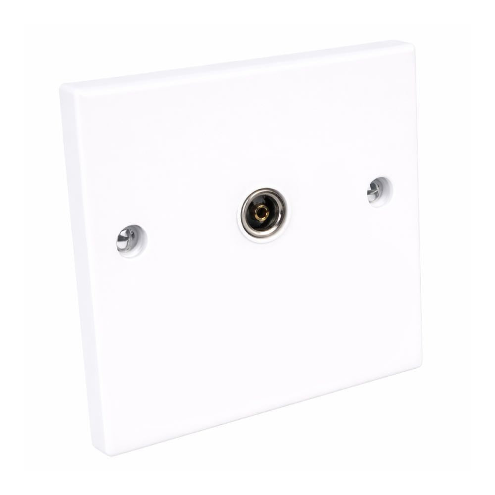 Single TV Coax Aerial Wall Socket Plate Flush Mount TV Antenna Outlet