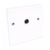 Single TV Coax Aerial Wall Socket Plate Flush Mount TV Antenna Outlet