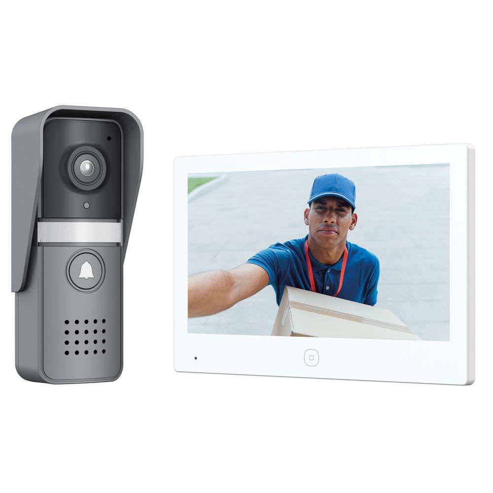 Smart 2-Wire Video Doorbell System with 7” FHD Touchscreen & Lock Support