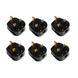 9 x 13A 3-Pin UK Mains Plug - Black