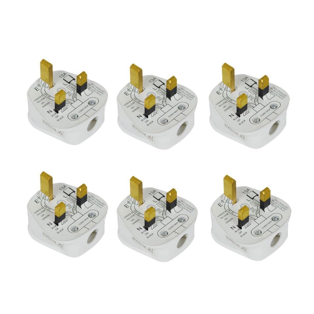 9 x 13A 3-Pin UK Mains Plug - Black