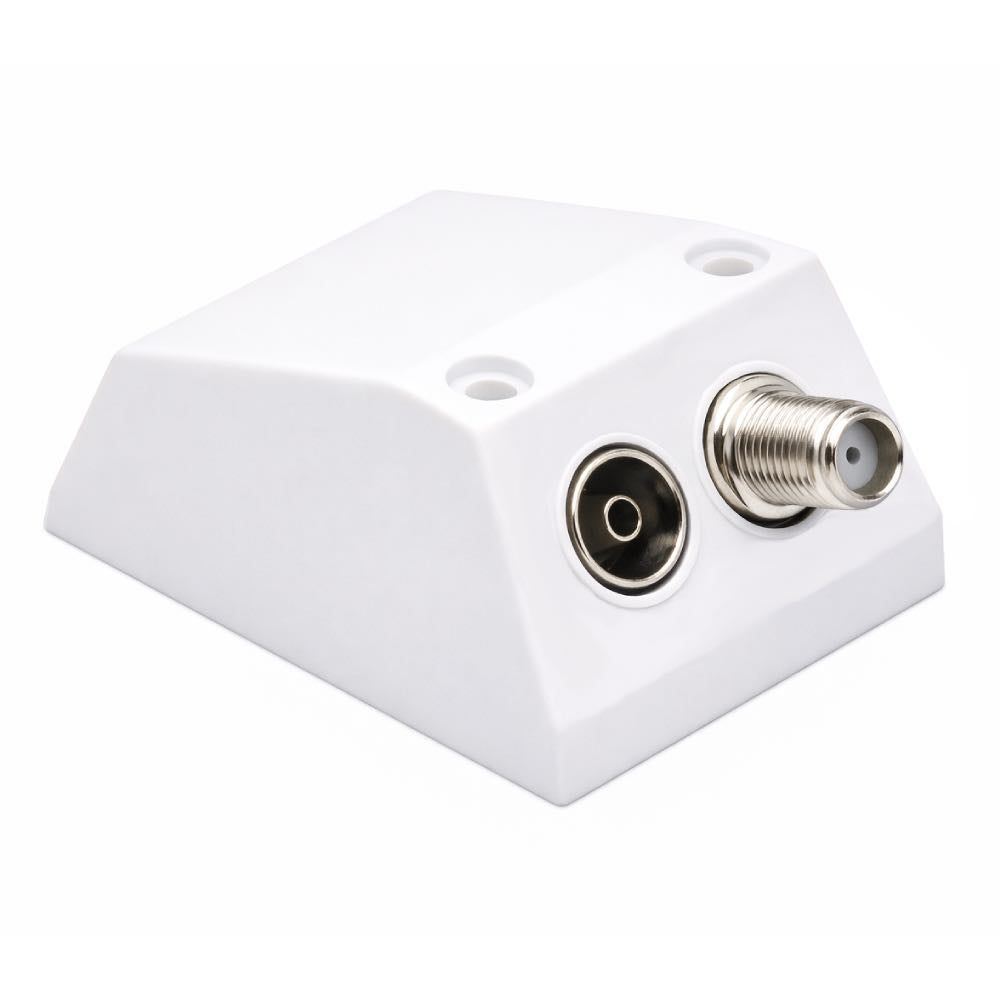 TV & Satellite Aerial Surface Mount Coaxial IEC & F-Type Wall Socket