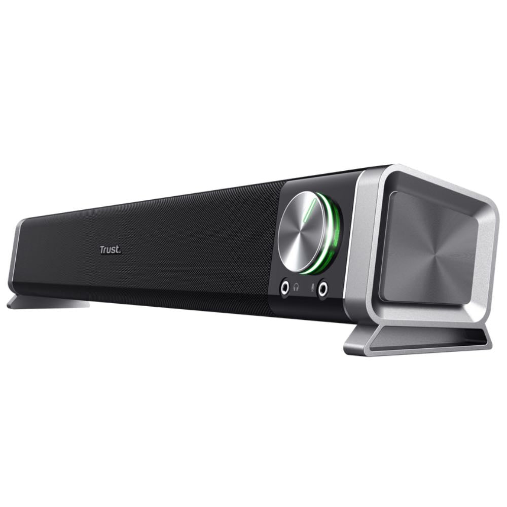 Trust Asto USB Desktop Soundbar for PC & TV with Headphone & Microphone Ports