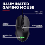 Trust GXT 109 Felox Illuminated Gaming Mouse with Adjustable 6400 DPI & 6-Button Control