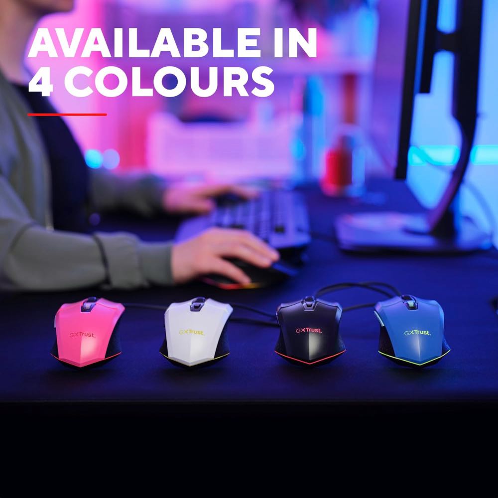 Trust GXT 109 Felox Illuminated Gaming Mouse with Adjustable 6400 DPI & 6-Button Control