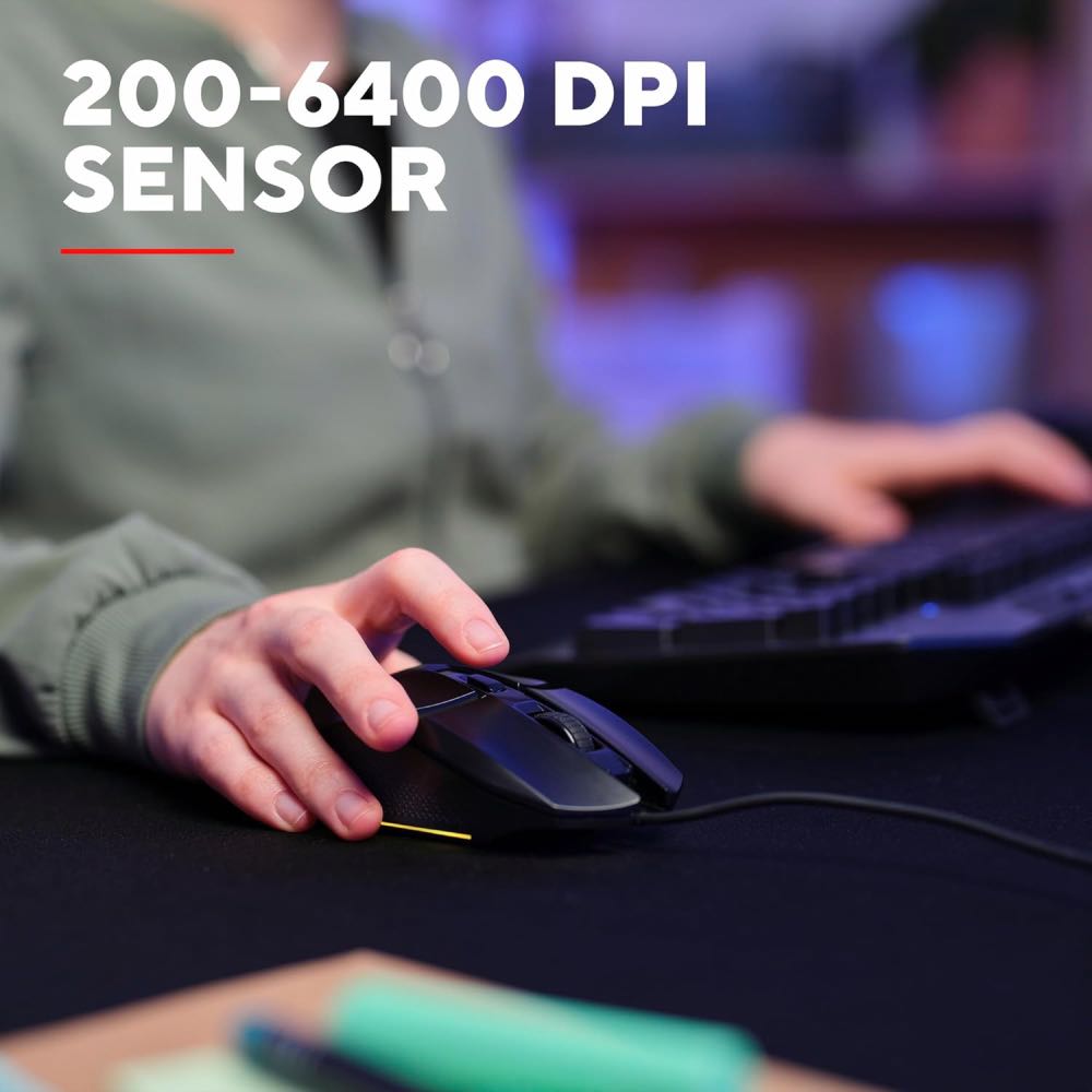 Trust GXT 109 Felox Illuminated Gaming Mouse with Adjustable 6400 DPI & 6-Button Control