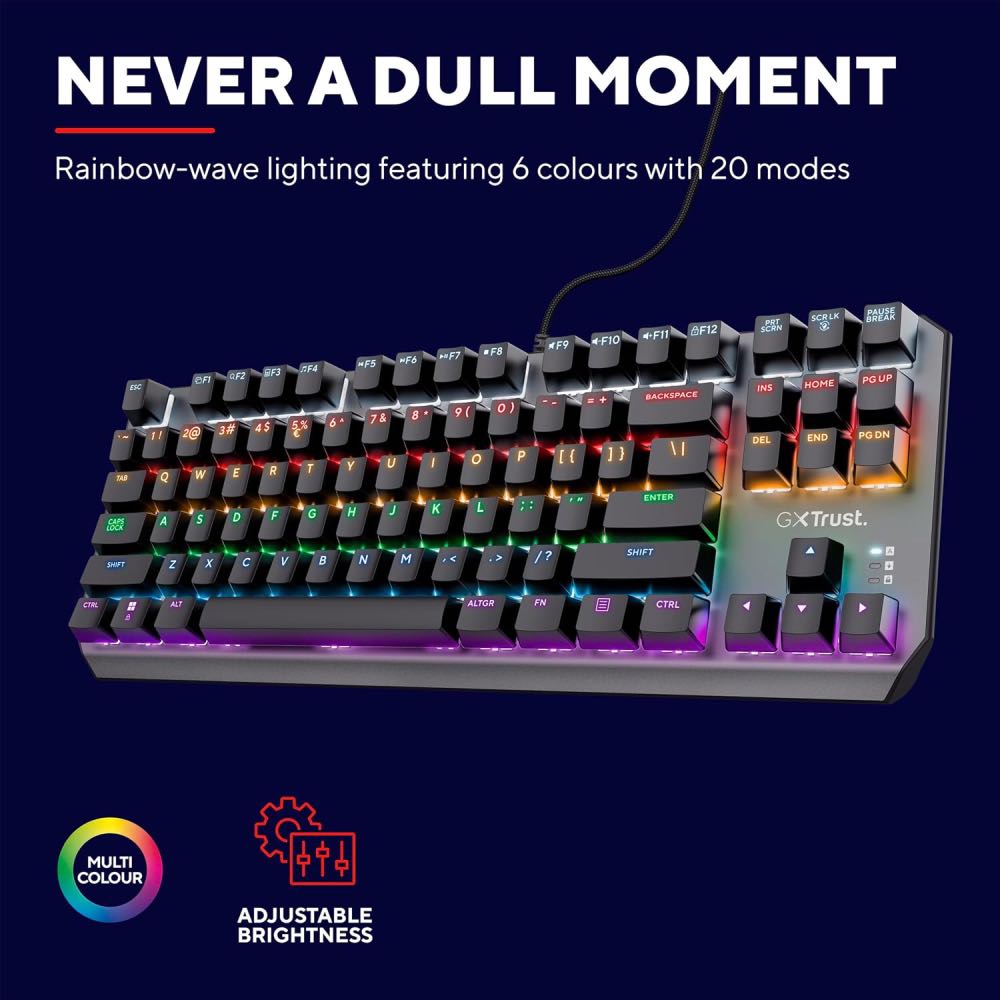 Trust GXT 834 Callaz TKL Mechanical USB Gaming Keyboard (UK Layout)