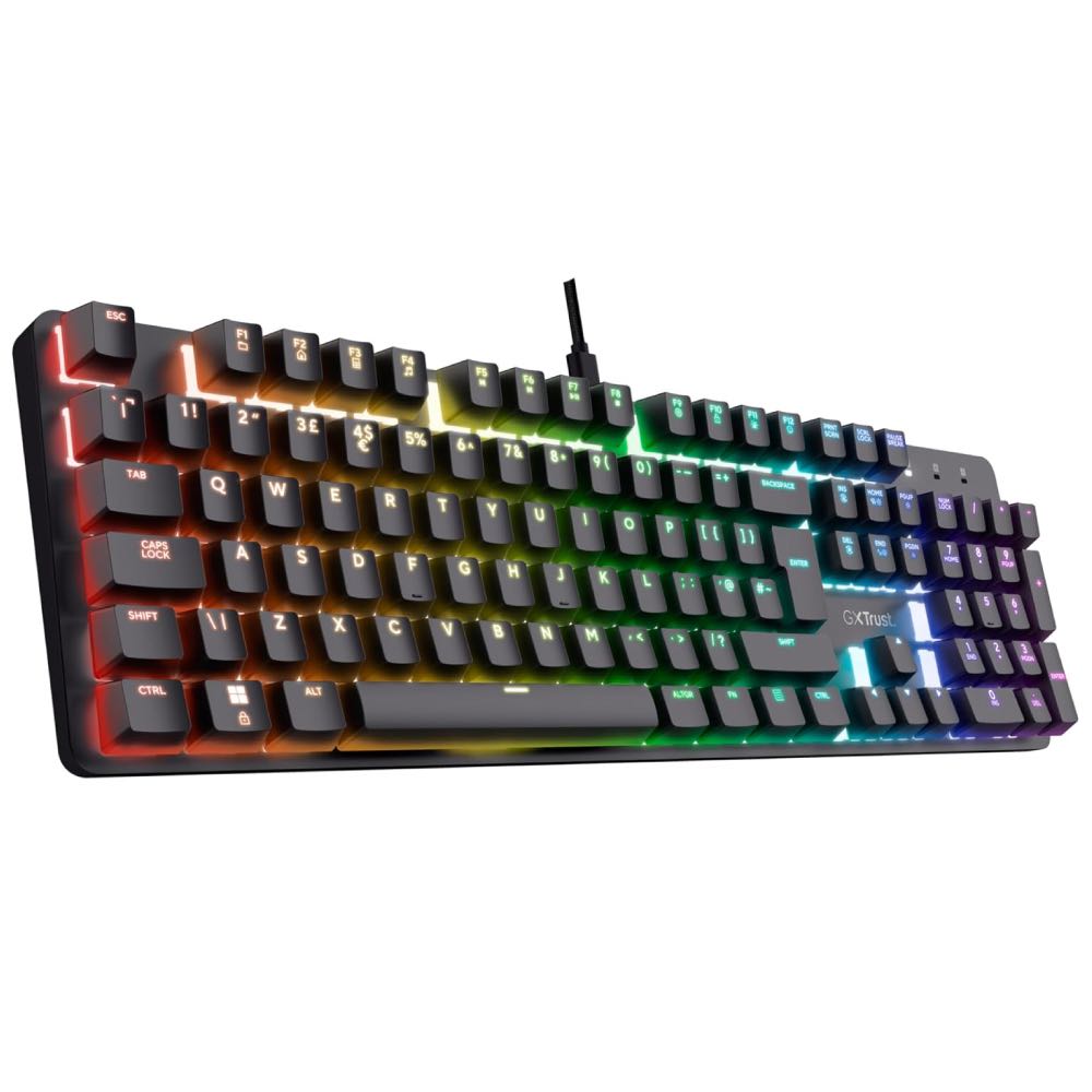 Trust GXT 871 Zora USB Mechanical Gaming Keyboard (Full-Size UK Layout)
