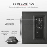 Trust Tytan 120W 2.1 Desktop Speaker System with Subwoofer – Black