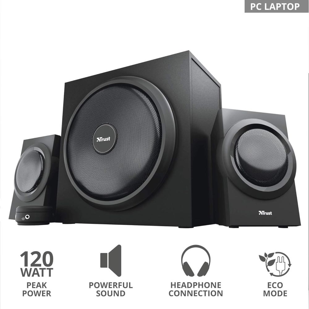 Trust Yuri 2.1 Desktop Speaker System with Subwoofer – Black