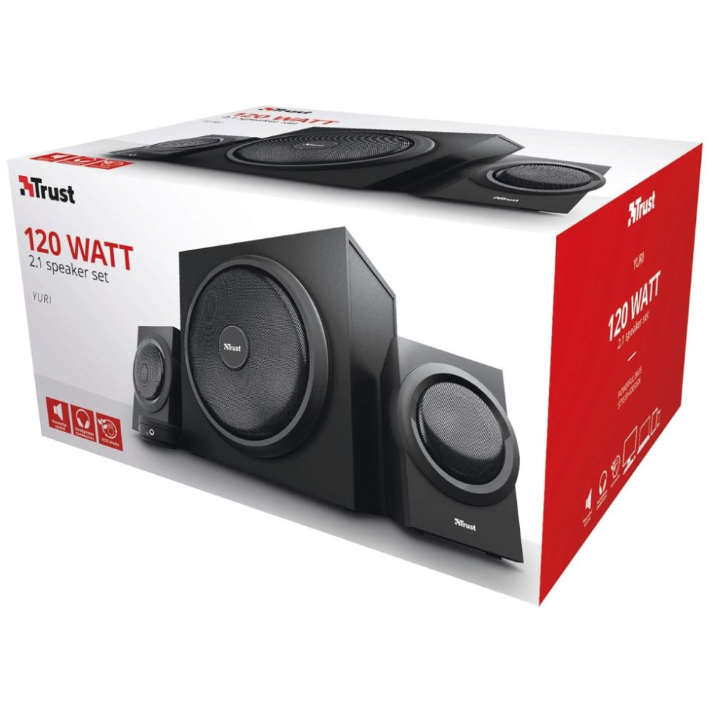 Trust Yuri 2.1 Desktop Speaker System with Subwoofer – Black