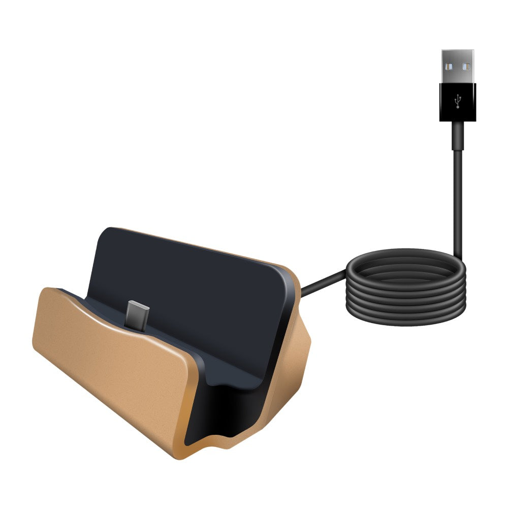 USB-C Desktop Charging Station & Sync Dock in Gold
