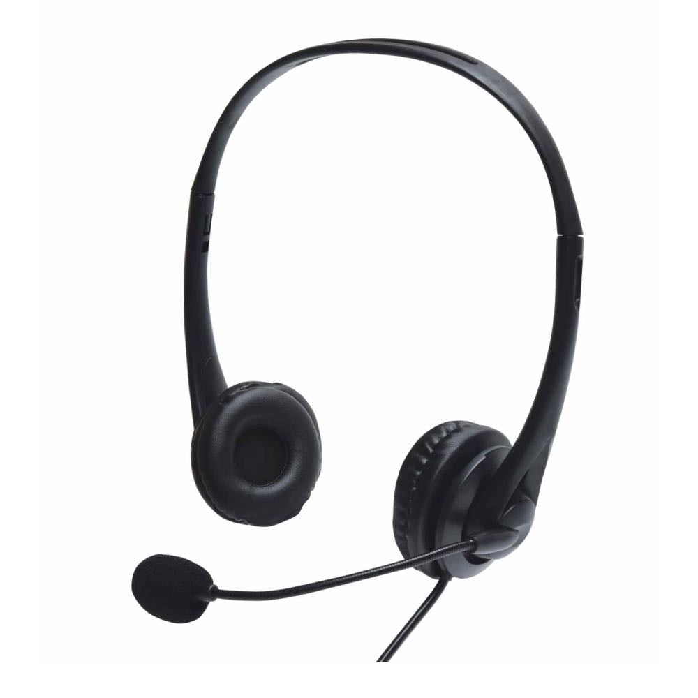 USB Multimedia Headset with Boom Microphone & In-Line Controls
