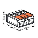 WAGO 221-413 3-Way Lever Wire Connector Transparent – Multi Pack Options