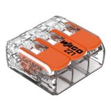 WAGO 221-413 3-Way Lever Wire Connector Transparent – Multi Pack Options