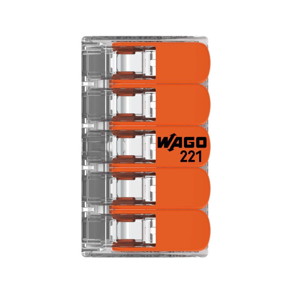WAGO 221-415 5-Way Lever Wire Connector Transparent – Multi Pack Options