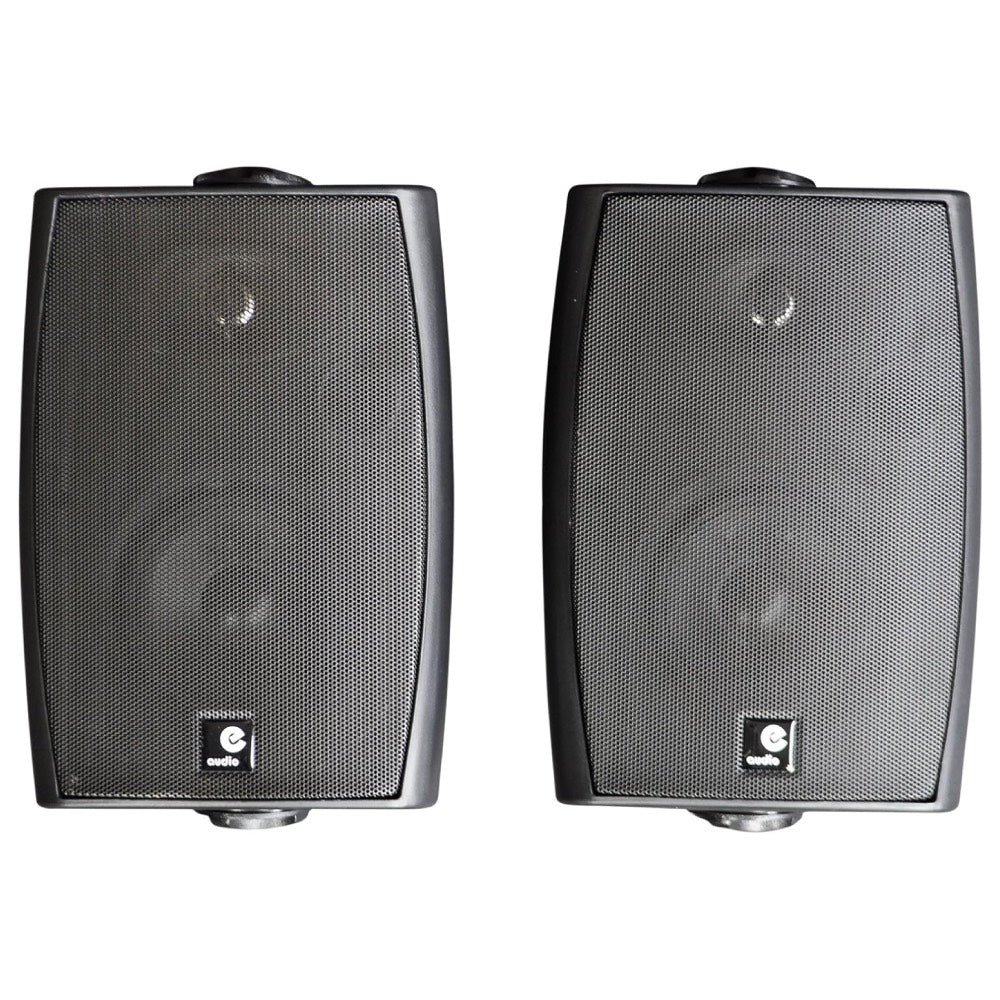 Black Wall Mounted Bluetooth Speakers with Brackets and Speaker Cable
