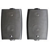 Black Wall Mounted Bluetooth Speakers with Brackets and Speaker Cable