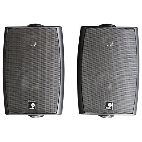Black Wall Mounted Bluetooth Speakers with Brackets and Speaker Cable