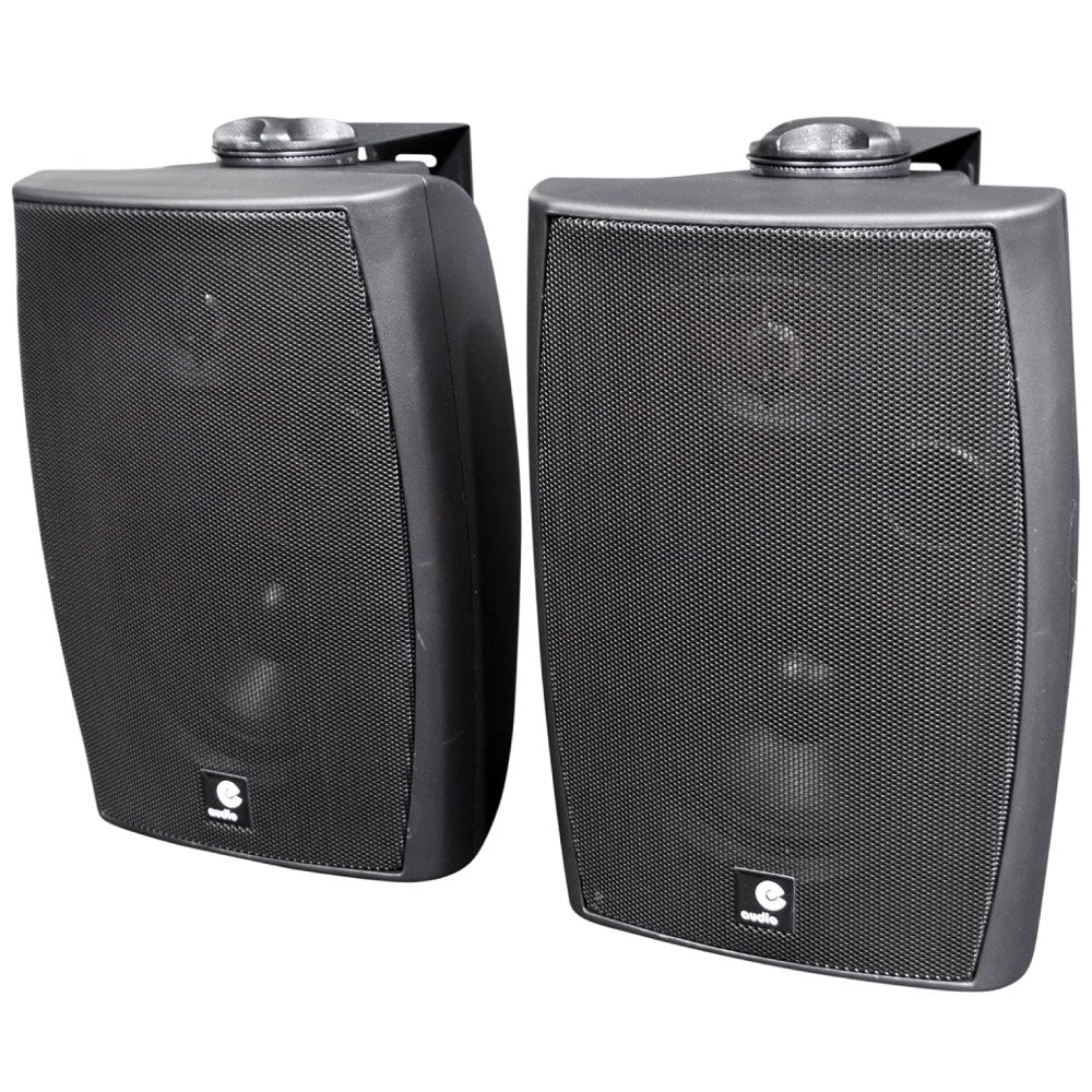 Wall Mounted Active Stereo Bluetooth Speakers in Black