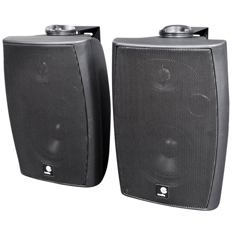 Wall Mounted Active Stereo Bluetooth Speakers in Black