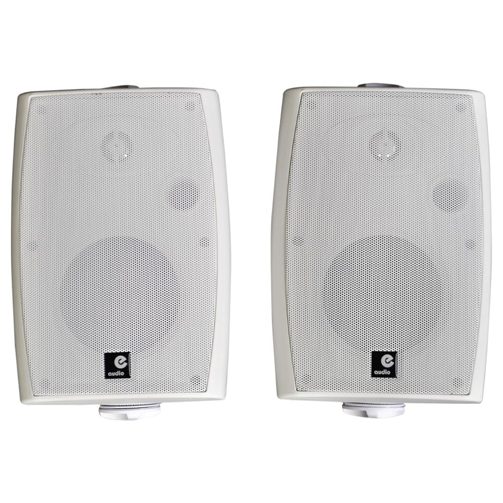 White Wall Mounted Bluetooth Speakers with Brackets and Speaker Cable