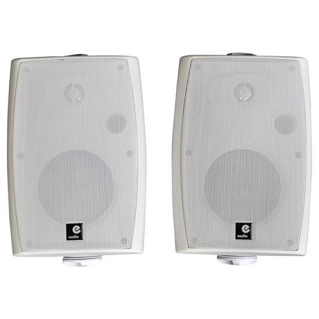 White Wall Mounted Bluetooth Speakers with Brackets and Speaker Cable